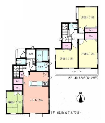 Floor plan. (M), Price 34,900,000 yen, 4LDK, Land area 85.07 sq m , Building area 86.11 sq m