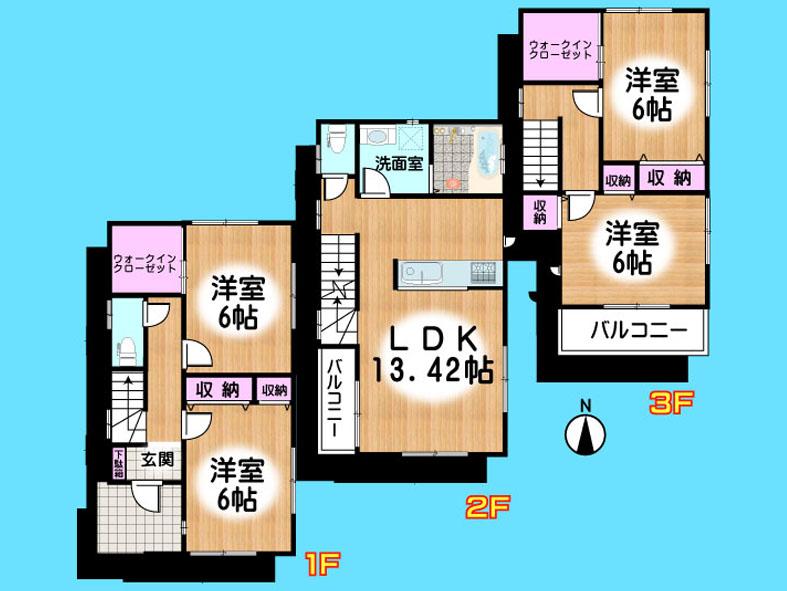 Floor plan. 31.5 million yen, 4LDK, Land area 71.42 sq m , Building area 96.59 sq m  , Yes Car space ◆  Weekdays, It is possible your visit. Contact us, Free dial  [ 0120-40-4771 ]  Until. Nearby properties also will introduce Adachi. First, Please contact us