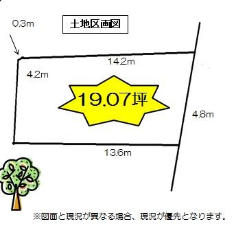 Compartment figure. Land price 23.8 million yen, Land area 63.05 sq m