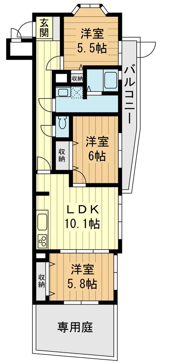 Floor plan. 3LDK, Price 17.8 million yen, Occupied area 68.17 sq m , Balcony area 7.12 sq m interior renovation completed