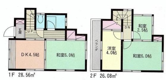 Floor plan. 18,700,000 yen, 4DK, Land area 48.34 sq m , Building area 54.64 sq m