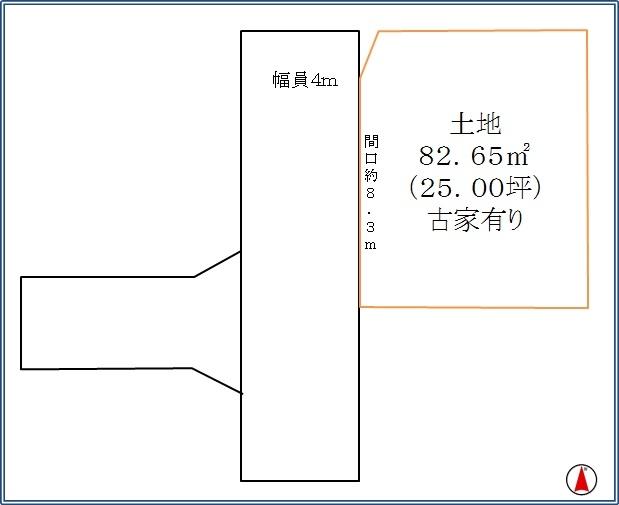 Compartment figure. Land price 22.5 million yen, Land area 82.65 sq m schematic section view