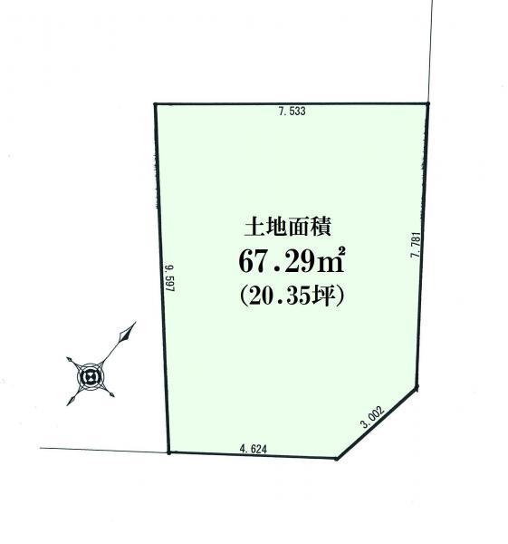 Compartment figure. Land price 17.8 million yen, Land area 67 sq m