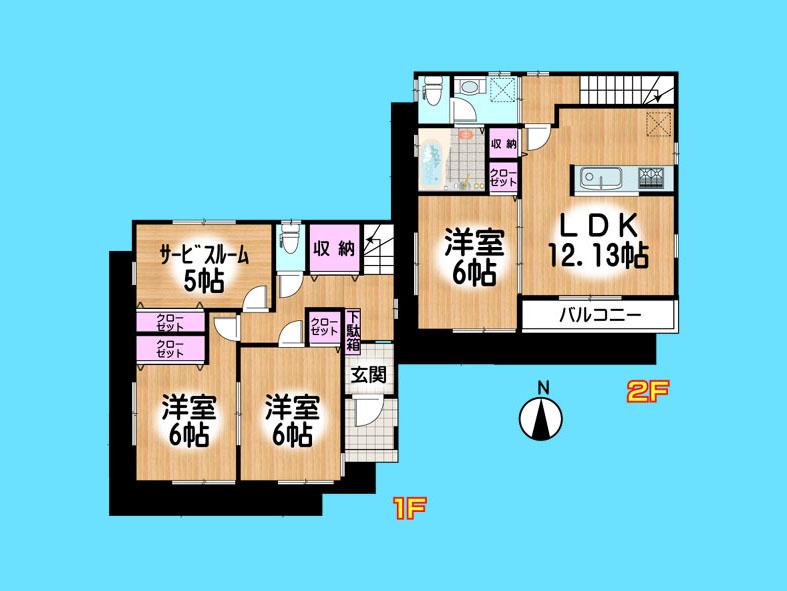 Floor plan. 33,800,000 yen, 3LDK, Land area 86.02 sq m , Building area 96.88 sq m  , Yes Car space ◆  Weekdays, It is possible your visit. Contact us, Free dial  [ 0120-40-4771 ]  Until. Nearby properties also will introduce Adachi. First, Please contact us
