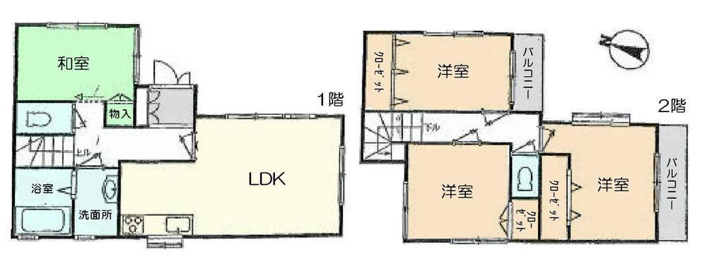 Floor plan. 28.8 million yen, 4LDK, Land area 80.01 sq m , Building area 86.94 sq m