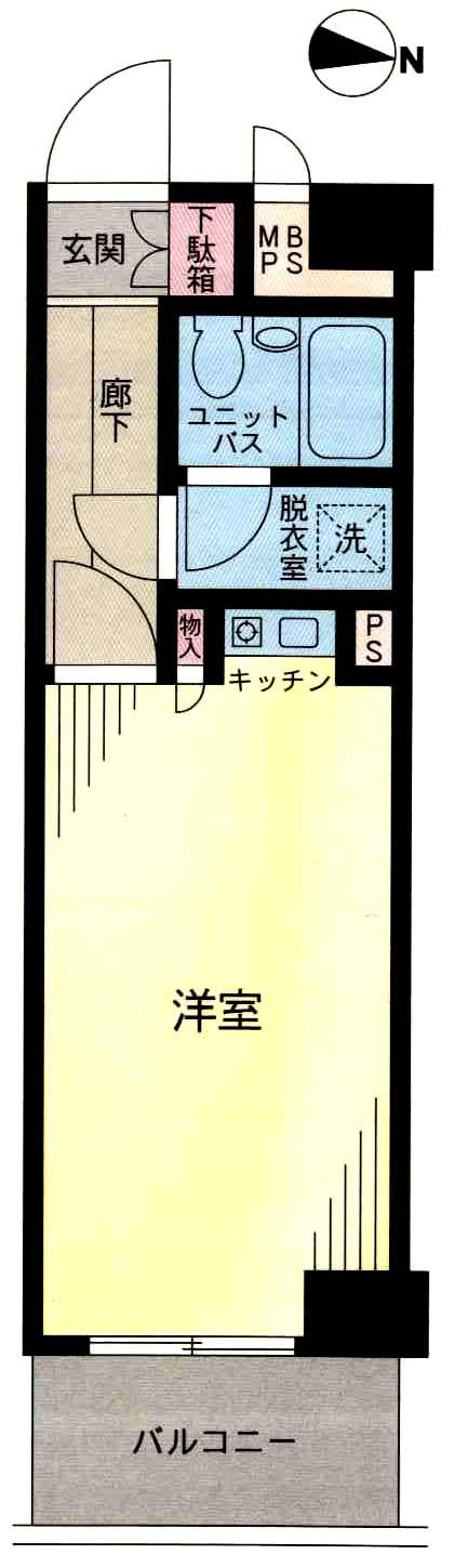 Floor plan. Price 7.3 million yen, Occupied area 22.95 sq m , Balcony area 3.78 sq m