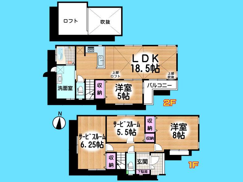 Floor plan. 36,800,000 yen, 4LDK, Land area 95.27 sq m , Building area 102.78 sq m  , Yes Car space ◆  Weekdays, It is possible your visit. Contact us, Free dial  [ 0120-40-4771 ]  Until. Nearby properties also will introduce Adachi. First, Please contact us