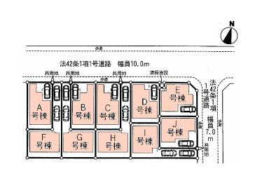 The entire compartment Figure. All 10 buildings,  F ~ I Building parking space two Allowed North 10m public road