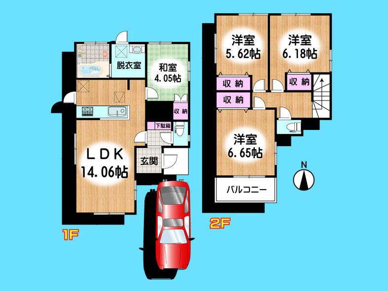 Floor plan. 32,900,000 yen, 4LDK, Land area 88 sq m , Building area 85.28 sq m  , Yes Car space ◆  Weekdays, It is possible your visit. Contact us, Free dial  [ 0120-40-4771 ]  Until. Nearby properties also will introduce Adachi. First, Please contact us