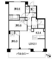Floor: 3LDK + WIC, the occupied area: 73.65 sq m