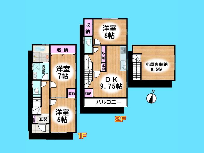 Floor plan. 28.8 million yen, 3LDK, Land area 76.97 sq m , Building area 93.56 sq m  , Yes Car space ◆  Weekdays, It is possible your visit. Contact us, Free dial  [ 0120-40-4771 ]  Until. Nearby properties also will introduce Adachi. First, Please contact us