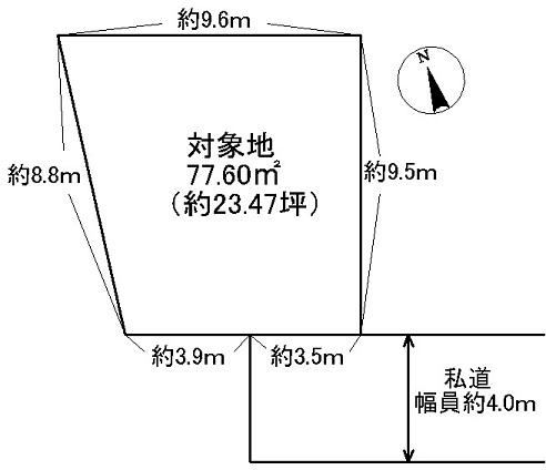 Compartment figure. Land price 19,800,000 yen, Land area 77.6 sq m