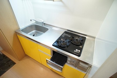 Kitchen. Two-burner gas stove with grill kitchen