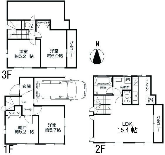 Floor plan. 34,800,000 yen, 4LDK, Land area 59.08 sq m , Building area 93.56 sq m