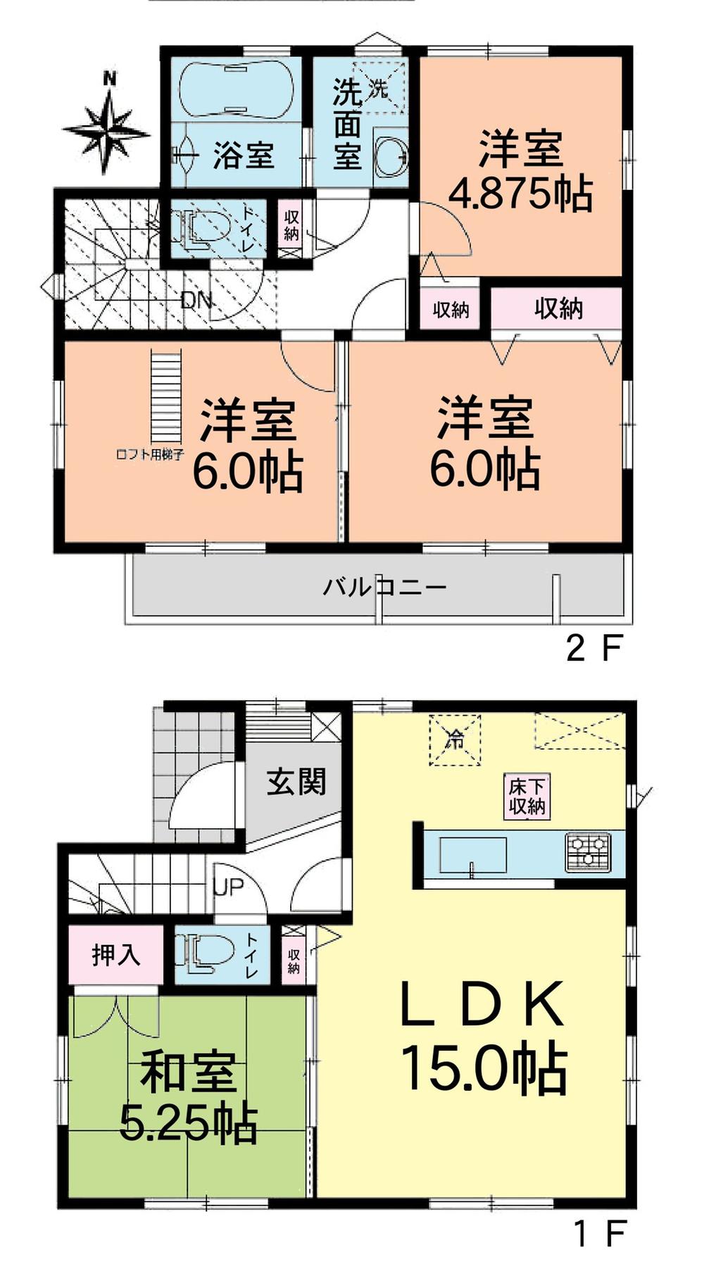 Floor plan. 31,800,000 yen, 4LDK, Land area 86.16 sq m , Building area 86.11 sq m