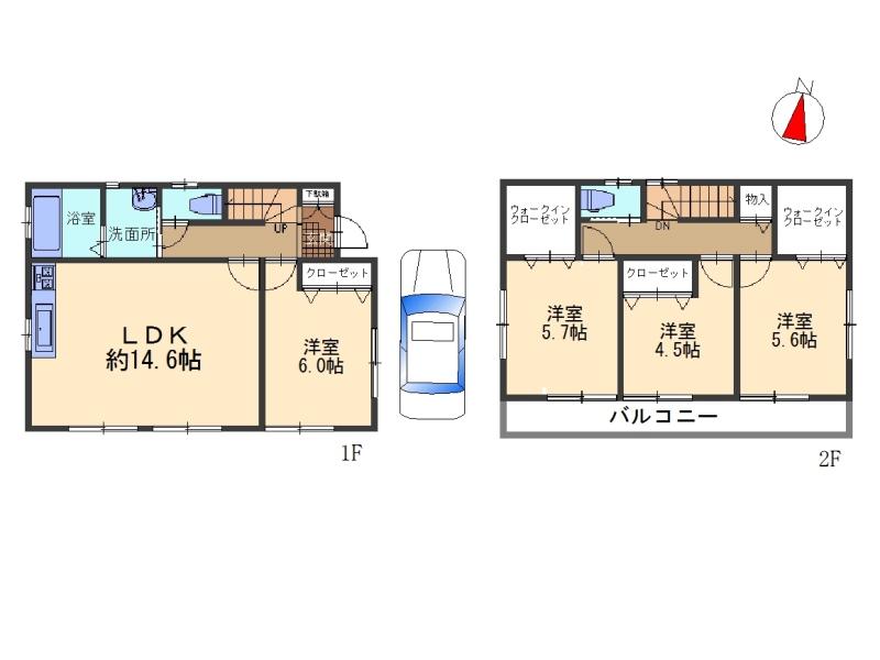 Floor plan. 26,300,000 yen, 4LDK, Land area 86.59 sq m , Building area 95.22 sq m floor plan