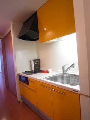 Kitchen. 2 lot gas stoves ・ System kitchen with grill