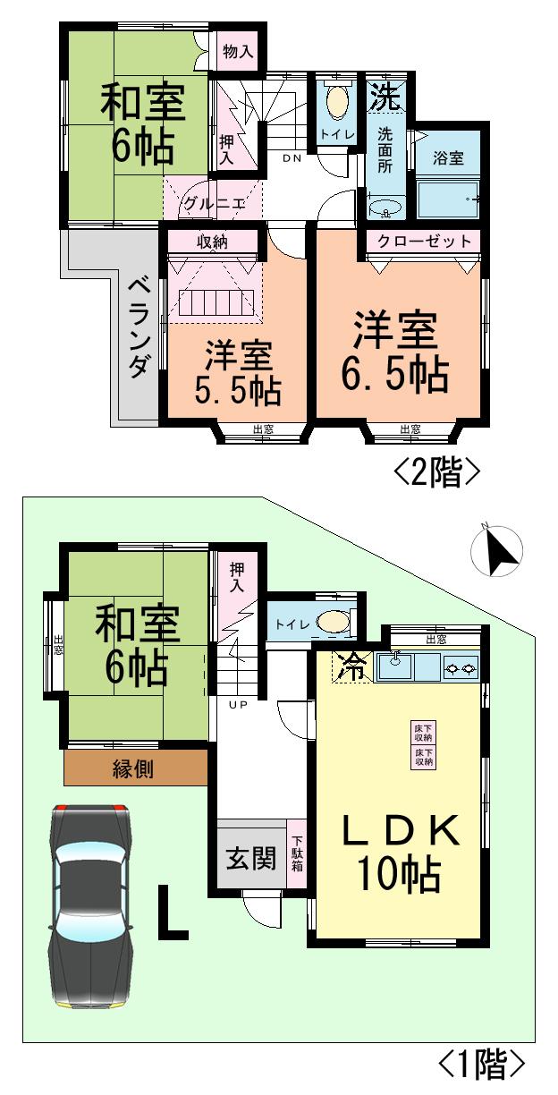 Floor plan. 22,800,000 yen, 4LDK, Land area 73.32 sq m , Building area 80.85 sq m