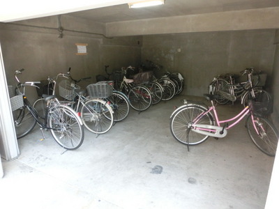 Other common areas. Bicycle parking lot equipped with roof