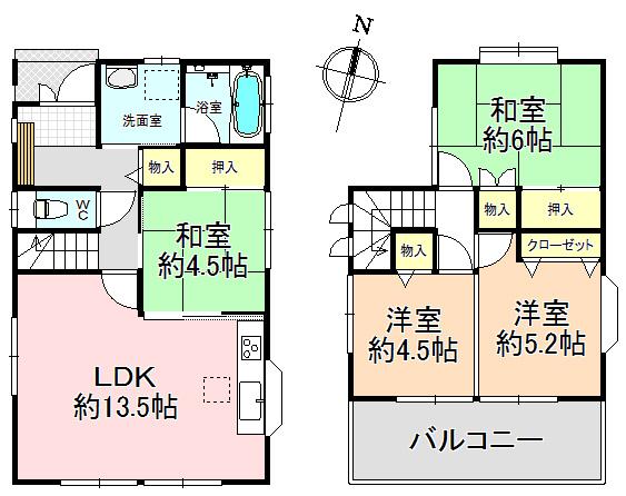 Floor plan. 26,800,000 yen, 4LDK, Land area 114.61 sq m , Building area 83.63 sq m