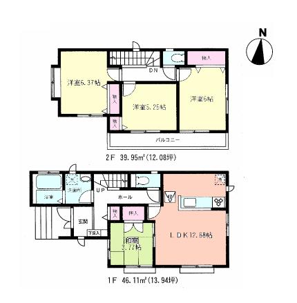 Floor plan. (D), Price 33,900,000 yen, 4LDK, Land area 82.15 sq m , Building area 86.06 sq m
