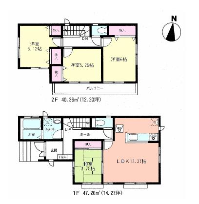 Floor plan. (F), Price 33,900,000 yen, 4LDK, Land area 82.13 sq m , Building area 87.56 sq m