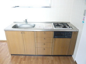 Kitchen. Two-burner stove ・ With grill