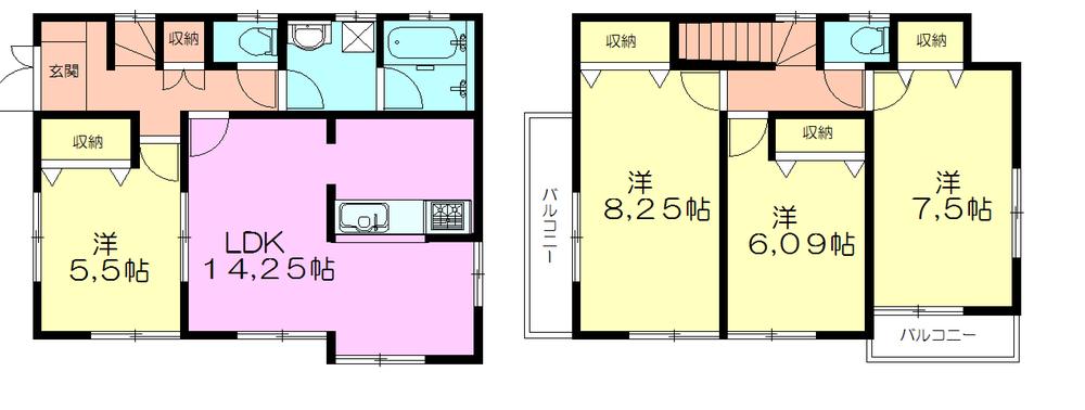Floor plan. (4 Building), Price 29,800,000 yen, 4LDK, Land area 95.04 sq m , Building area 96.05 sq m