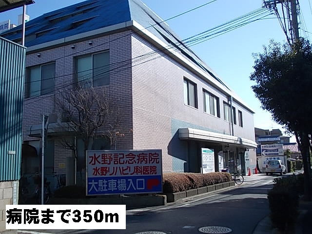 Hospital. 350m until Mizuno Memorial Hospital (Hospital)