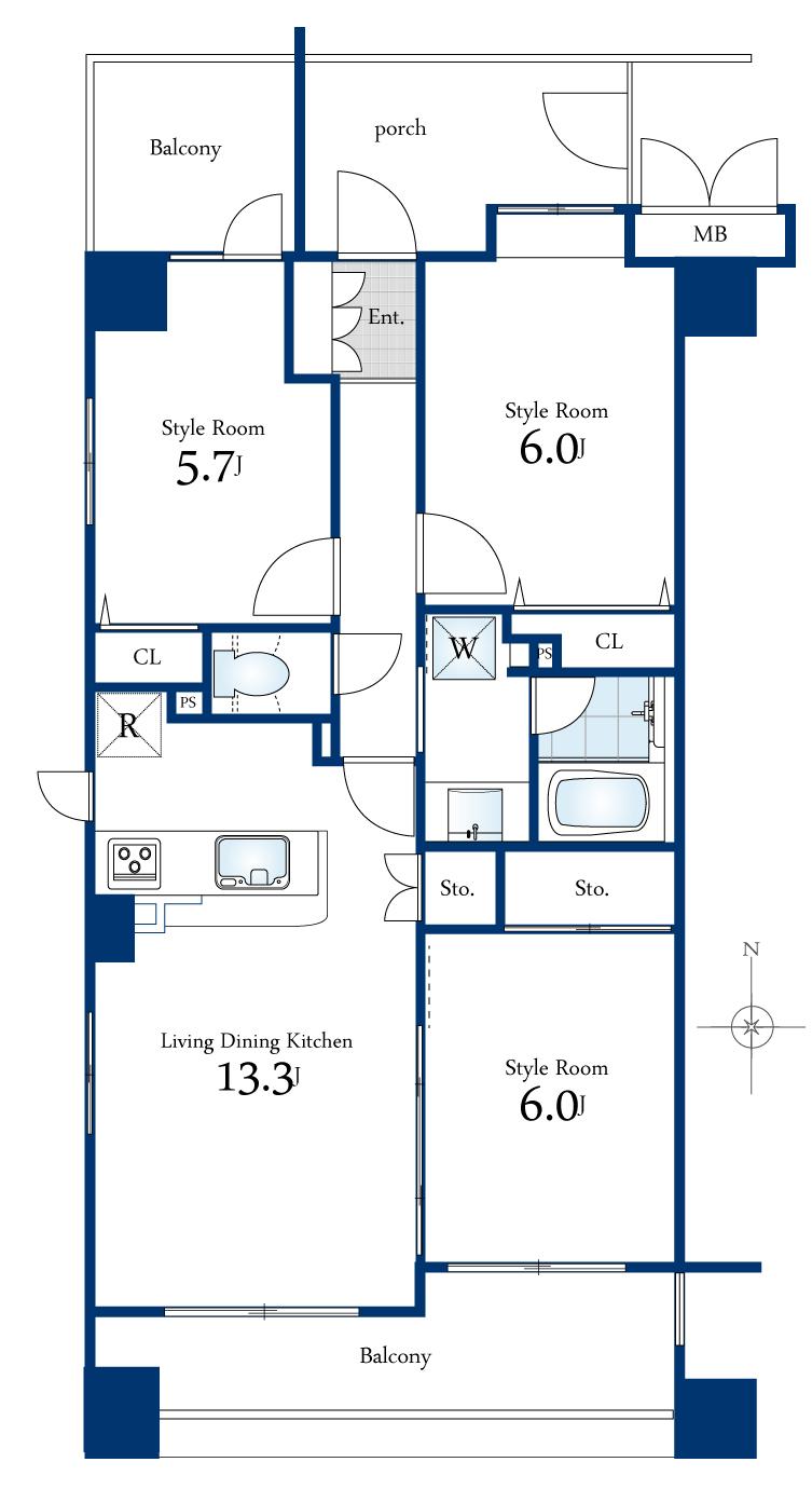 Floor plan. 3LDK, Price 23.8 million yen, Occupied area 67.78 sq m , Balcony area 15.05 sq m