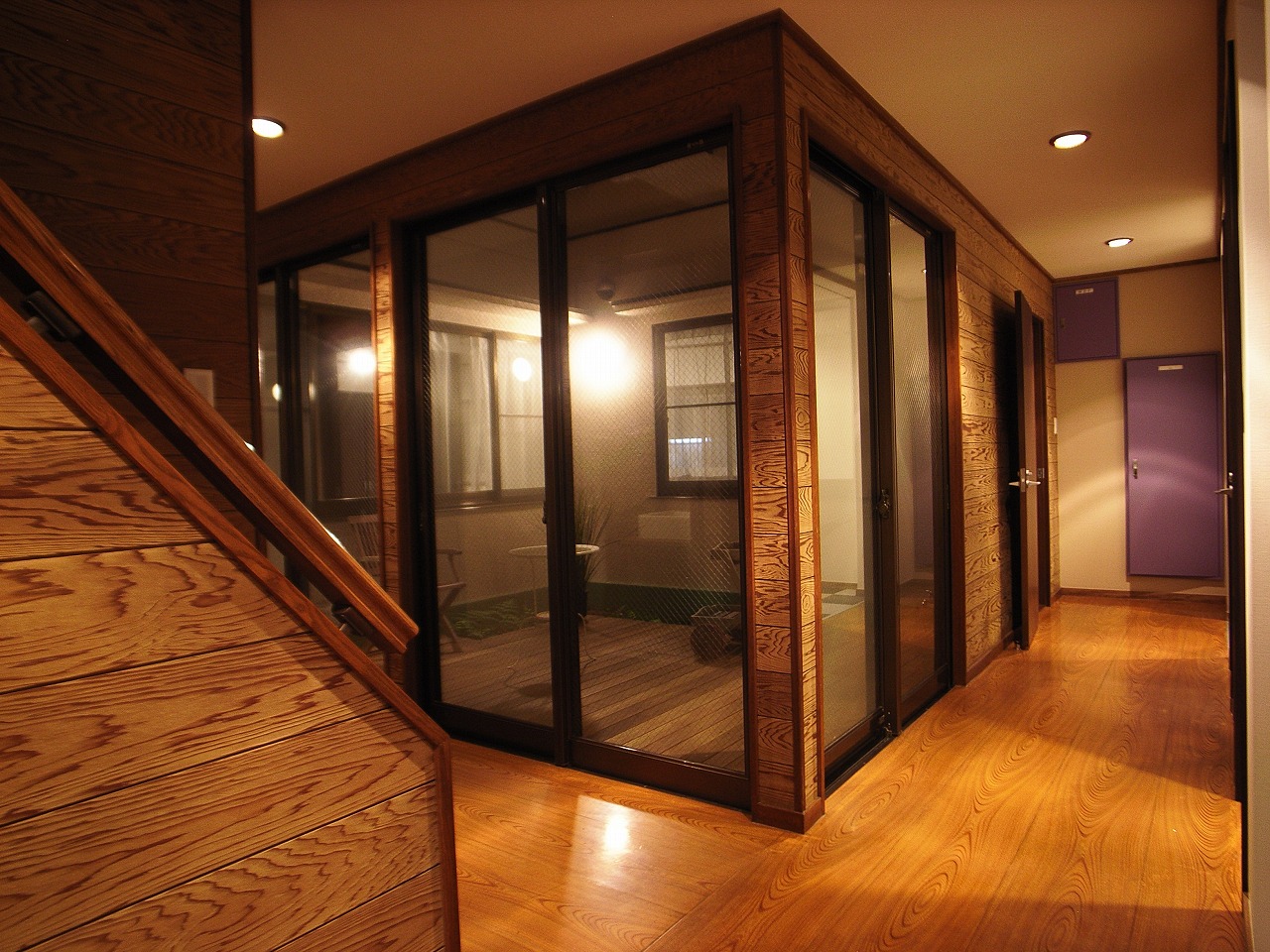 Other common areas. Courtyard as seen from the hallway