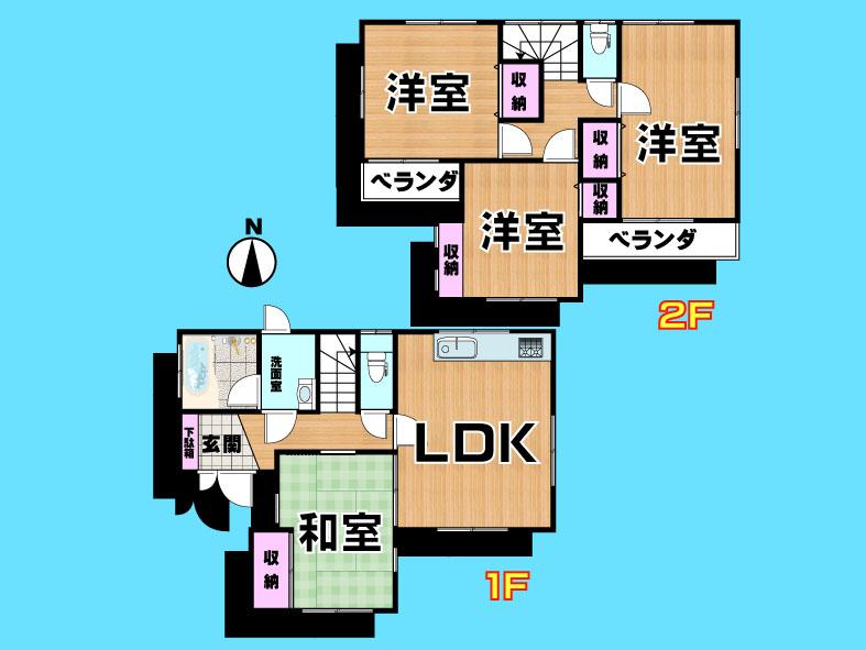 Floor plan. 29,800,000 yen, 4LDK, Land area 103.33 sq m , Building area 82.66 sq m  , Yes Car space ◆  Weekdays, It is possible your visit. Contact us, Free dial  [ 0120-40-4771 ]  Until. Nearby properties also will introduce Adachi. First, Please contact us