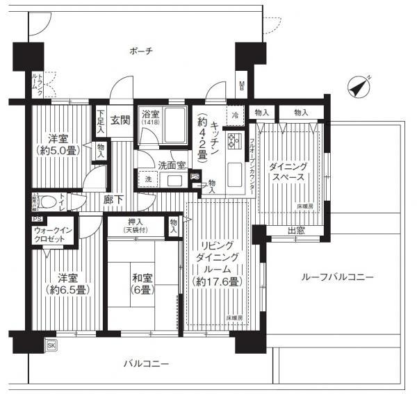 Floor plan. 3LDK, Price 31,800,000 yen, Occupied area 86.12 sq m , Balcony area 24.6 sq m