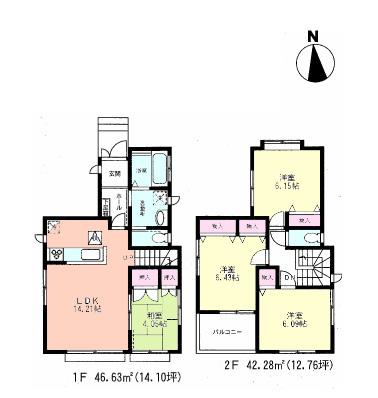 Floor plan. (C), Price 30,800,000 yen, 4LDK, Land area 85.11 sq m , Building area 88.91 sq m