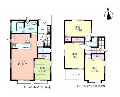 Floor plan. (D), Price 28.8 million yen, 4LDK, Land area 94.36 sq m , Building area 79.69 sq m
