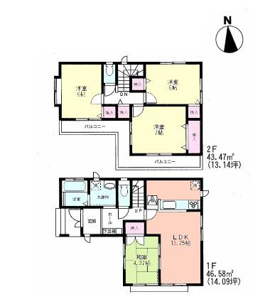 Floor plan. (I), Price 34,800,000 yen, 4LDK, Land area 85.62 sq m , Building area 90.05 sq m