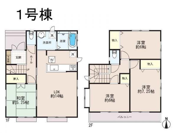 Floor plan. 39,900,000 yen, 4LDK, Land area 112.72 sq m , Building area 92.32 sq m 1 Building Floor plan
