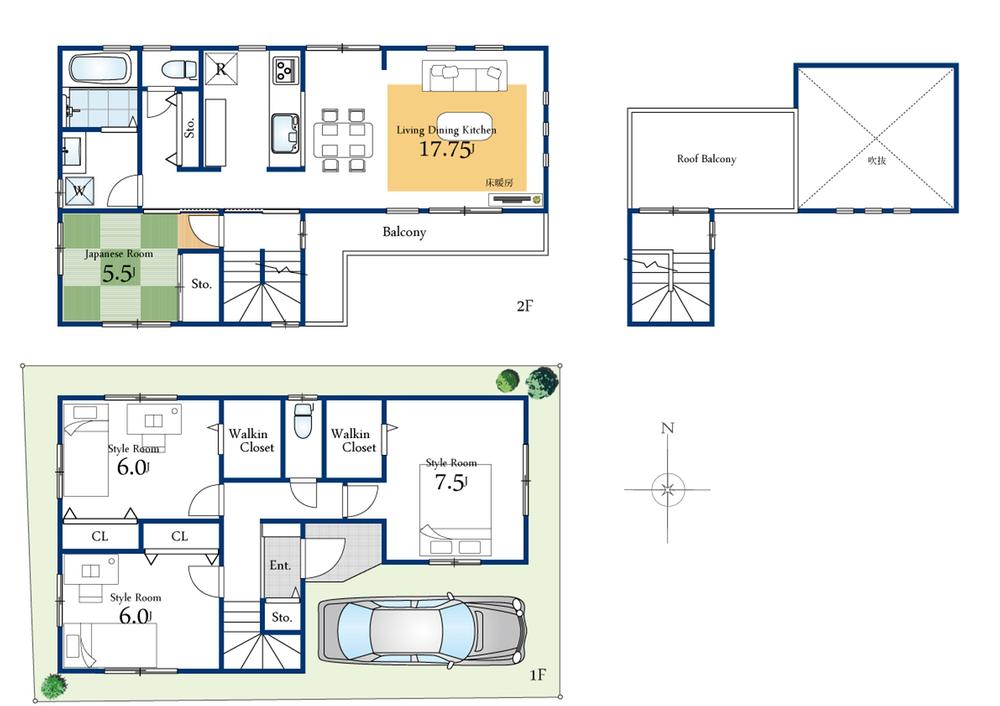 Floor plan. Price 38,800,000 yen, 4LDK, Land area 87.52 sq m , Building area 107.31 sq m