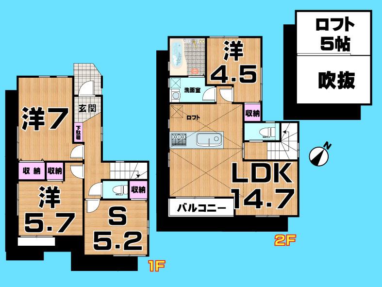 Floor plan. 29,800,000 yen, 4LDK, Land area 75.74 sq m , Building area 86.38 sq m  , Yes Car space ◆  Weekdays, It is possible your visit. Contact us, Free dial  [ 0120-40-4771 ]  Until. Nearby properties also will introduce Adachi. First, Please contact us