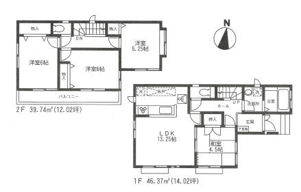 Floor plan. (B), Price 31,800,000 yen, 4LDK, Land area 85.1 sq m , Building area 86.11 sq m