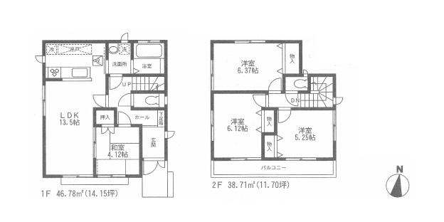 Floor plan. (C), Price 27,800,000 yen, 4LDK, Land area 101.2 sq m , Building area 85.49 sq m