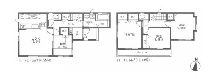 Floor plan. (F), Price 32,800,000 yen, 4LDK, Land area 86.68 sq m , Building area 89.27 sq m