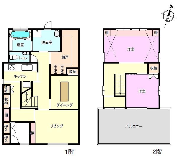 Floor plan. 27,900,000 yen, 2LDK, Land area 70.91 sq m , Building area 81.56 sq m