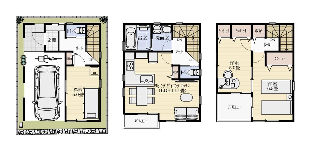 Floor plan. (4 Building), Price 34,200,000 yen, 3LDK, Land area 44.66 sq m , Building area 87.97 sq m