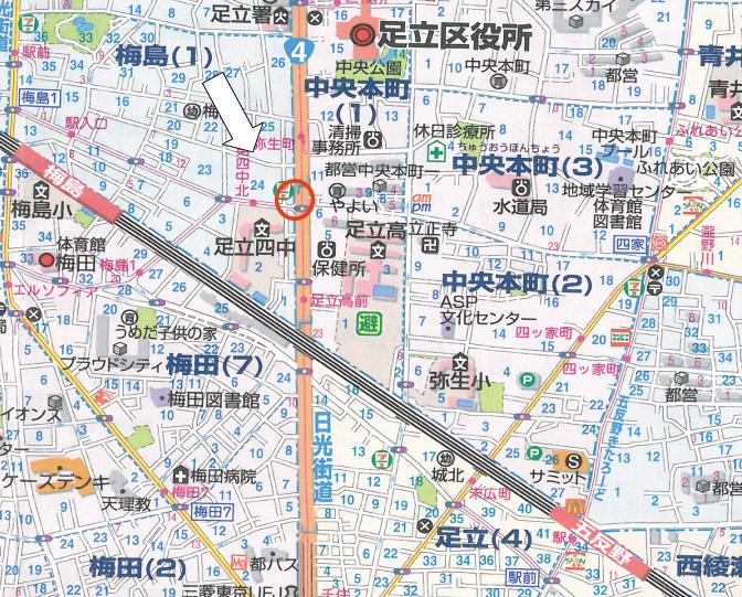 Local guide map. Umejima Station 7 minutes walk  Umejima 1-24-26