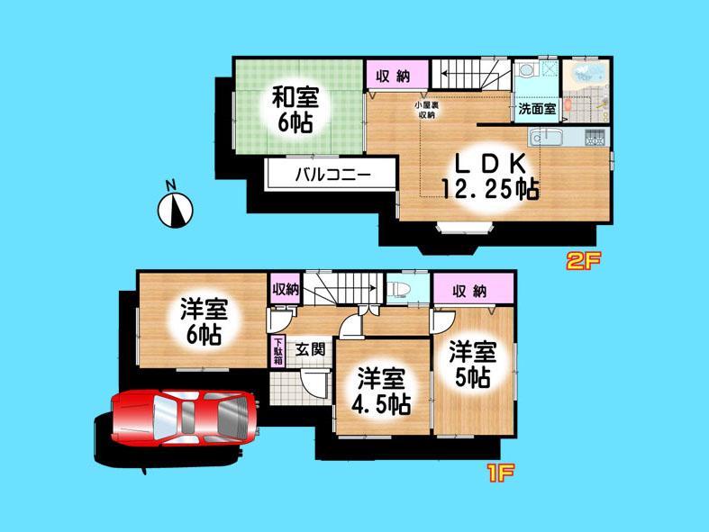 Floor plan. 26,800,000 yen, 4LDK, Land area 71.45 sq m , Building area 77 sq m  , Yes Car space ◆  Weekdays, It is possible your visit. Contact us, Free dial  [ 0120-40-4771 ]  Until. Nearby properties also will introduce Adachi. First, Please contact us