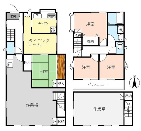 Floor plan. 29,800,000 yen, 4DK, Land area 129.73 sq m , Building area 142.13 sq m floor plan
