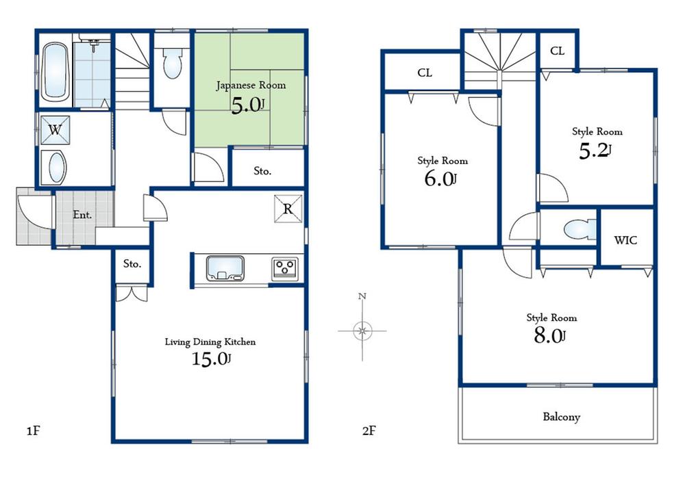 Floor plan. (3 Building), Price 42,800,000 yen, 4LDK, Land area 90 sq m , Building area 95.84 sq m