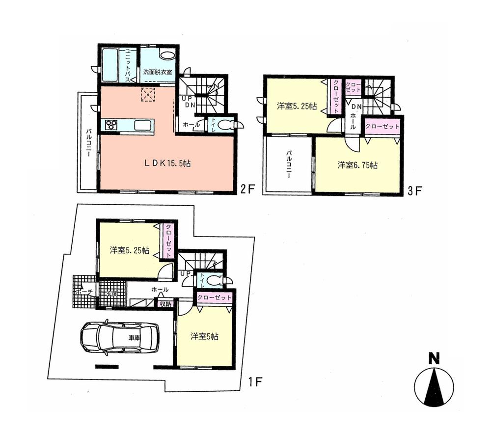 Floor plan. (6), Price 33,500,000 yen, 4LDK, Land area 66 sq m , Building area 105.58 sq m