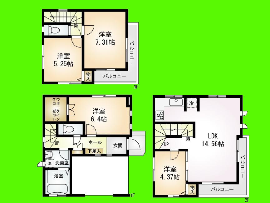 Floor plan. 32,800,000 yen, 4LDK, Land area 65.91 sq m , The building is the area 92.22 sq m easy-to-use 4LDK of the house, including the living room !!